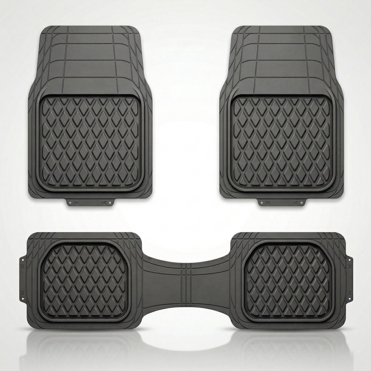 Premium Rubber Car Foot Mats, 73 * 50cm 3 Pcs Set