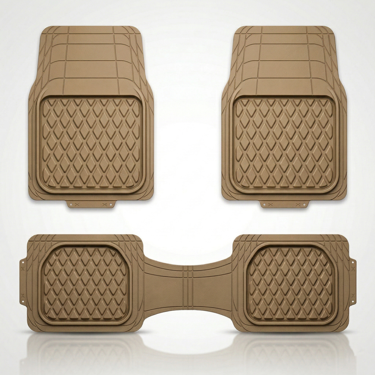 Premium Rubber Car Foot Mats, 73 * 50cm 3 Pcs Set