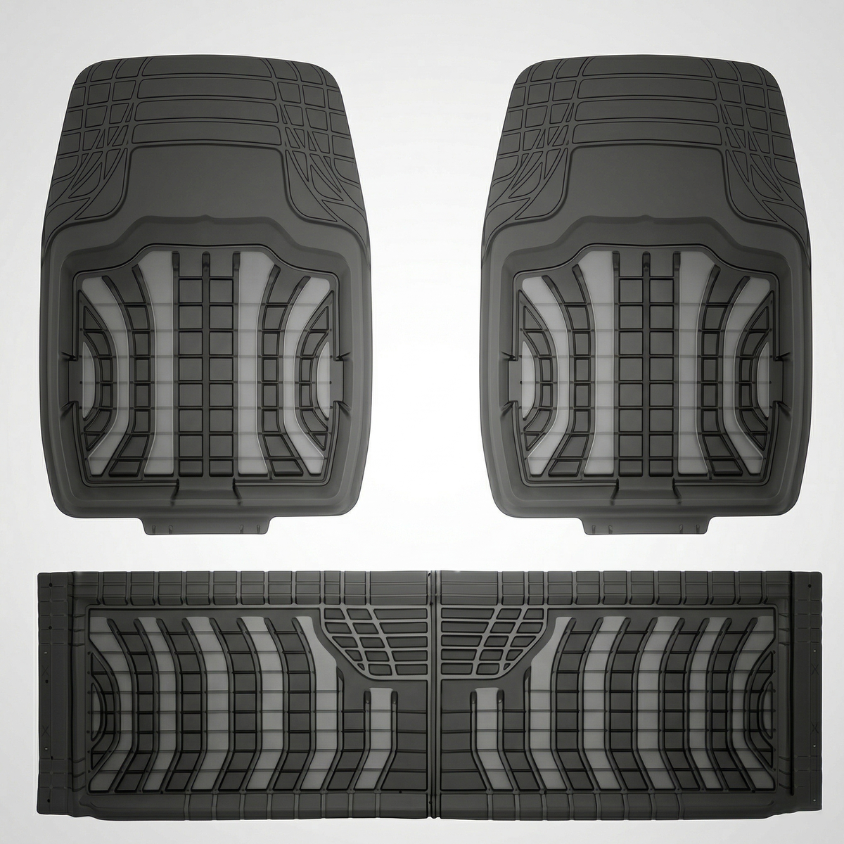 Premium Rubber Car Foot Mats, 72 * 50cm 3 Pcs Set