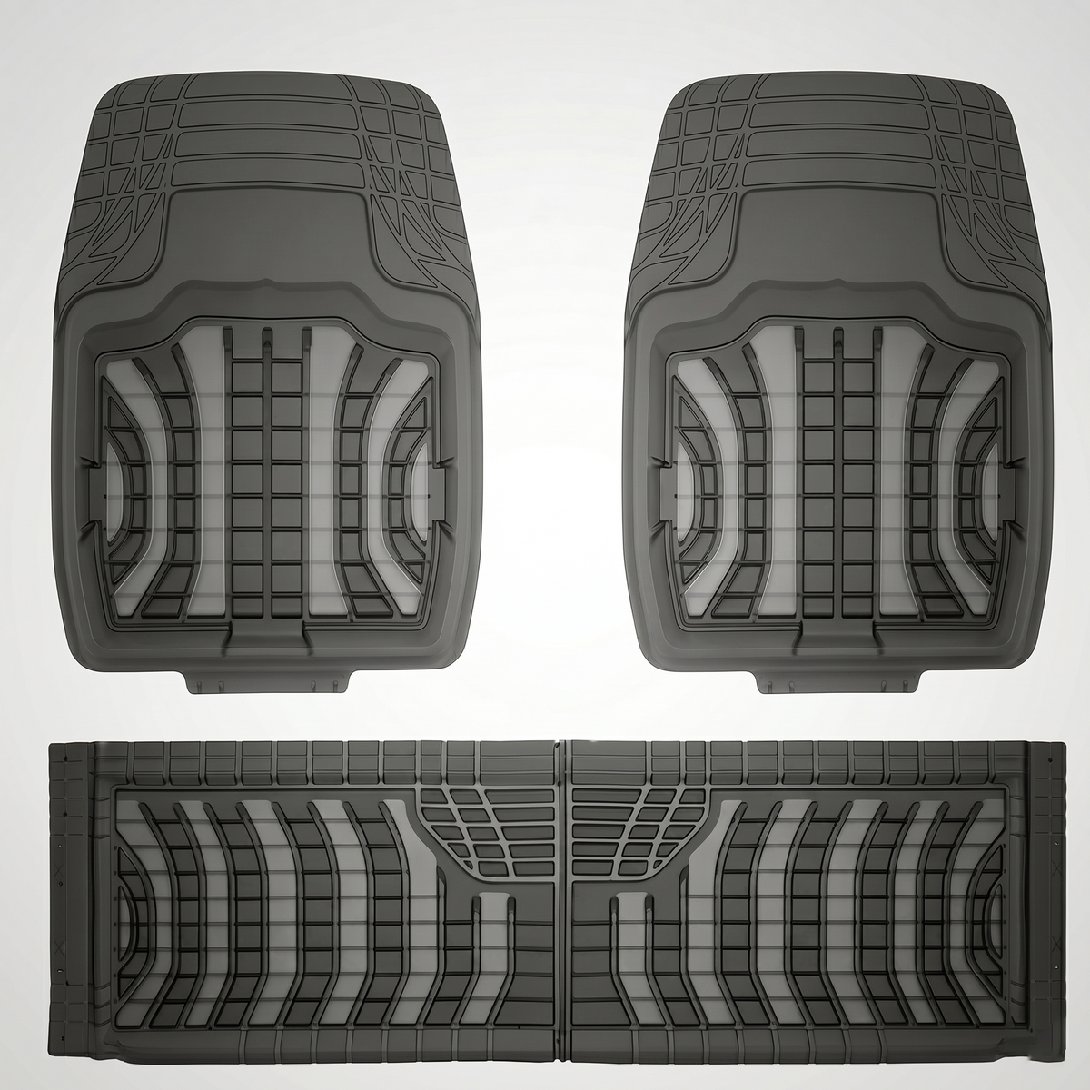 Premium Rubber Car Foot Mats, 72 * 50cm 3 Pcs Set