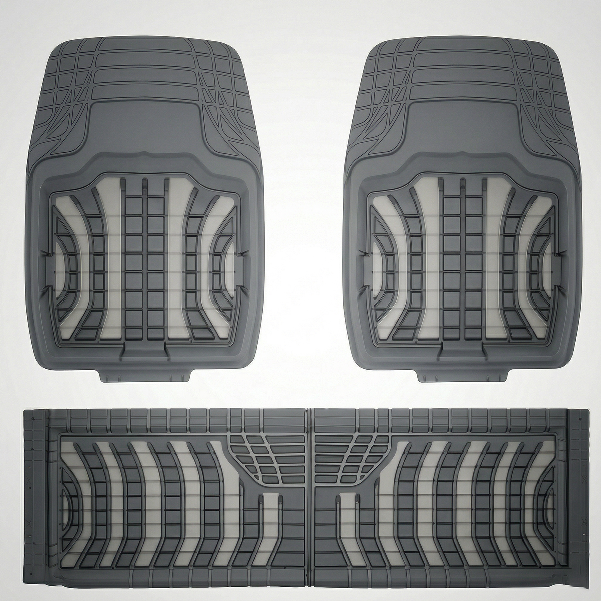 Premium Rubber Car Foot Mats, 72 * 50cm 3 Pcs Set
