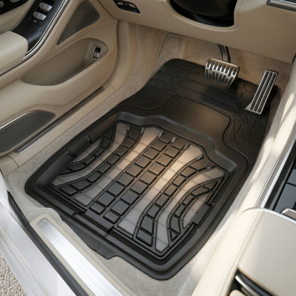 Premium Rubber Car Foot Mats, 72 * 50cm 3 Pcs Set