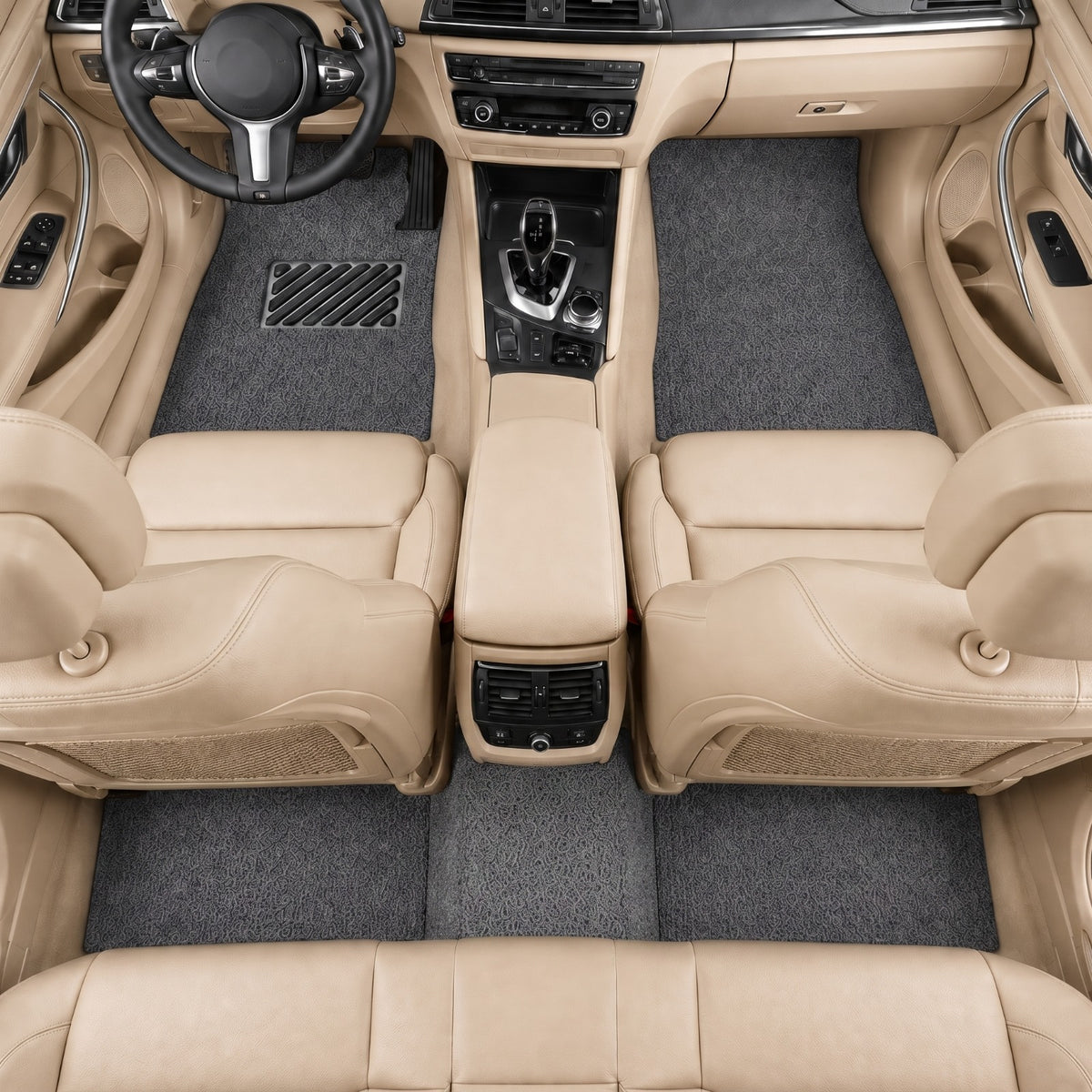Premium Anti Slip Car Noodle Floor Mat, 5 Pcs