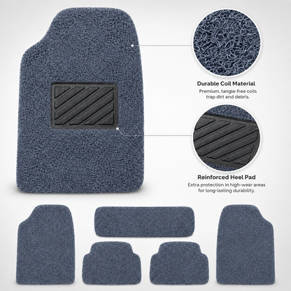 Car Noodle Grass PVC Mats, 5 Pcs