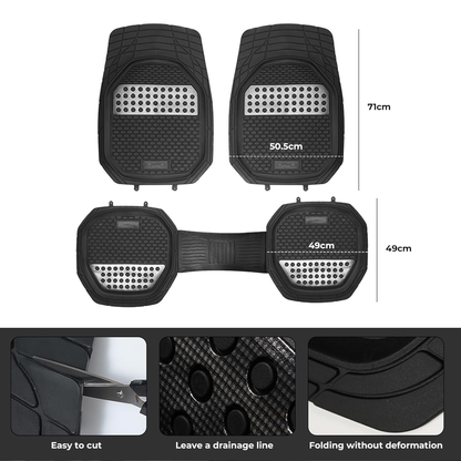 Premium Rubber Car Foot Mats, 71 * 50.5cm 5 Pcs Set