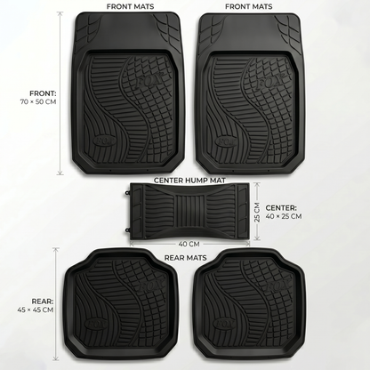 Rubber Car Foot Mats, 70 * 50cm 5 Pcs Set