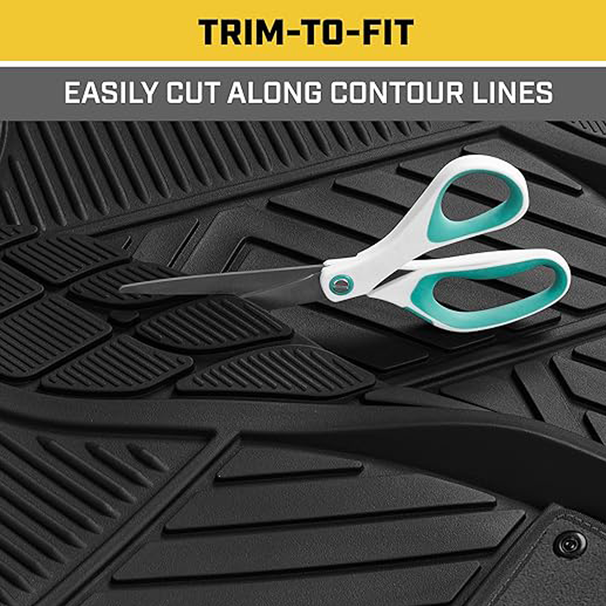 Premium Car Floor Rubber with Carpet Mat, 74 * 50cm 5 Pcs Set