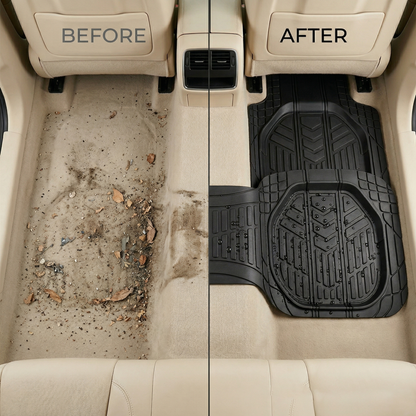 Premium Rubber Car Foot Mats, 78 * 54cm 3 Pcs Set