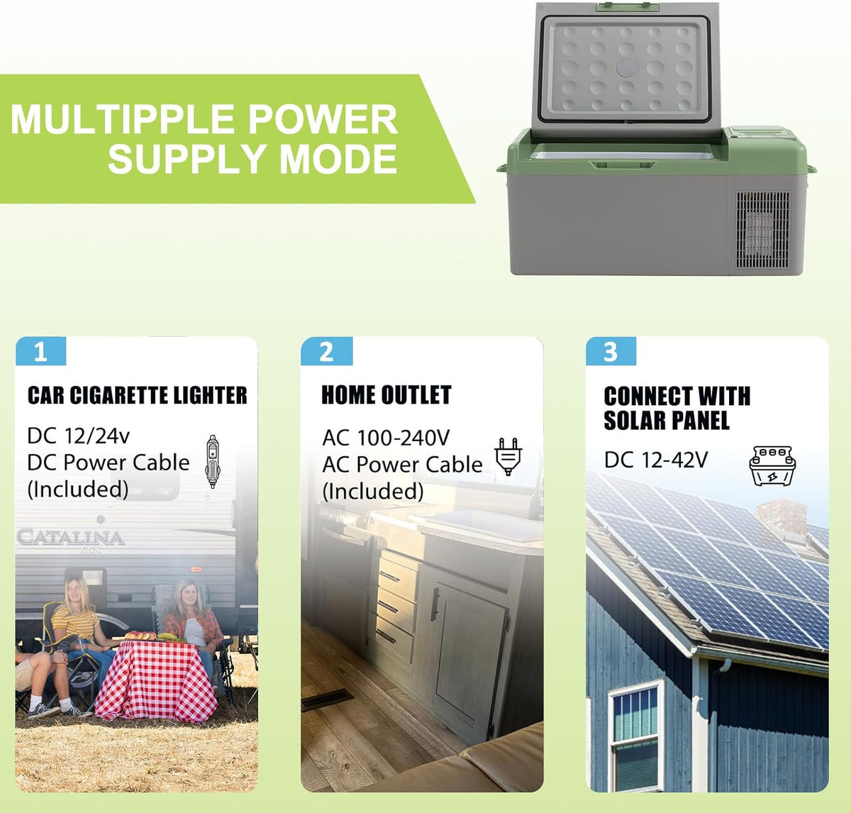 Electric Car Refrigerator with Inbuilt Rechargeable Battery - 15.8L
