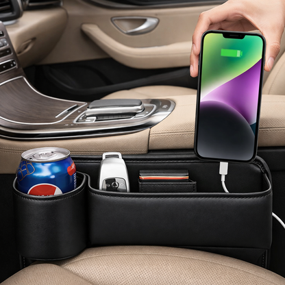 Car Seat Side Storage Organizer with Cup Holder