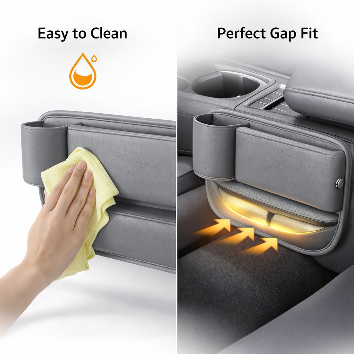 Car Seat Side Storage Organizer with Cup Holder