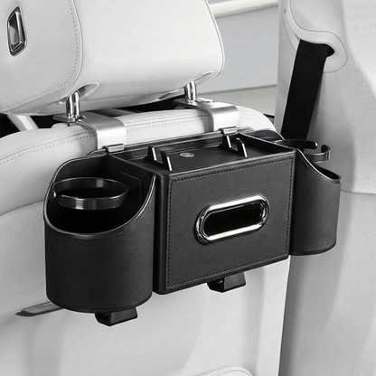 Car Back Seat Organizer with Cup Holders & Tissue Box