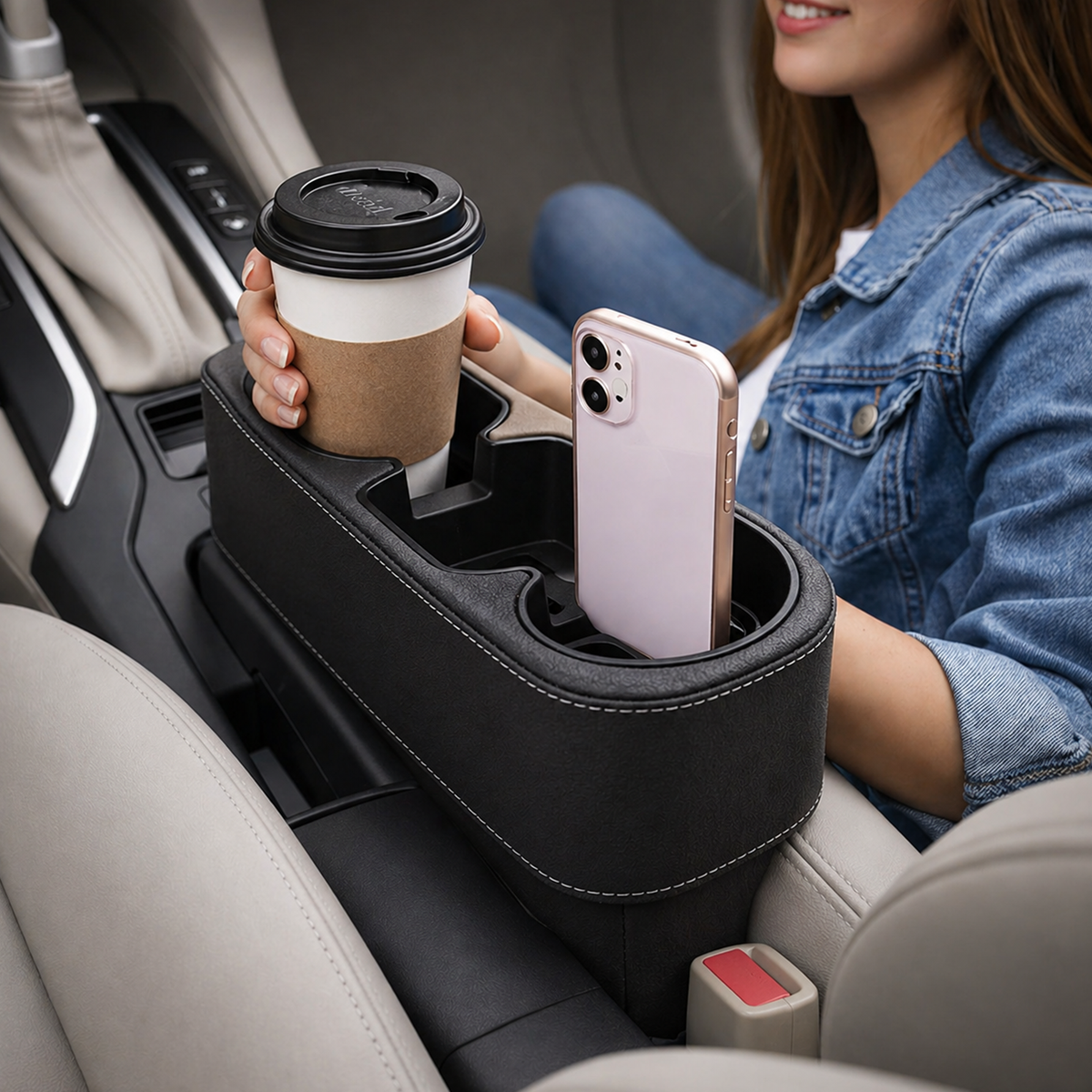 Car Seat Side Storage Organizer with Cup Holder