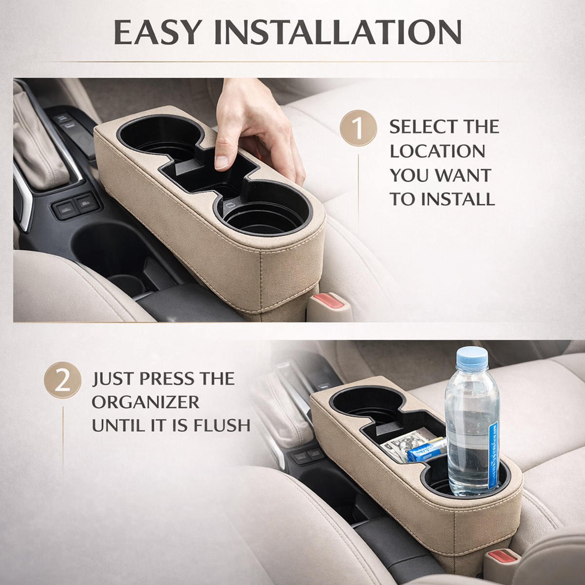 Car Seat Side Storage Organizer with Cup Holder