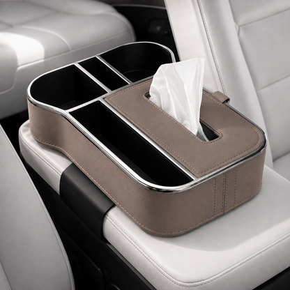 Car Armrest Storage Box with Cup Holder