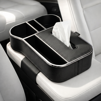 Car Armrest Storage Box with Cup Holder