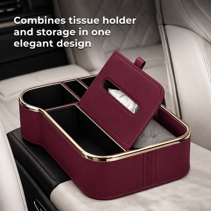 Car Armrest Storage Box with Cup Holder
