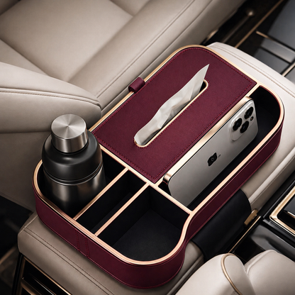 Car Armrest Storage Box with Cup Holder