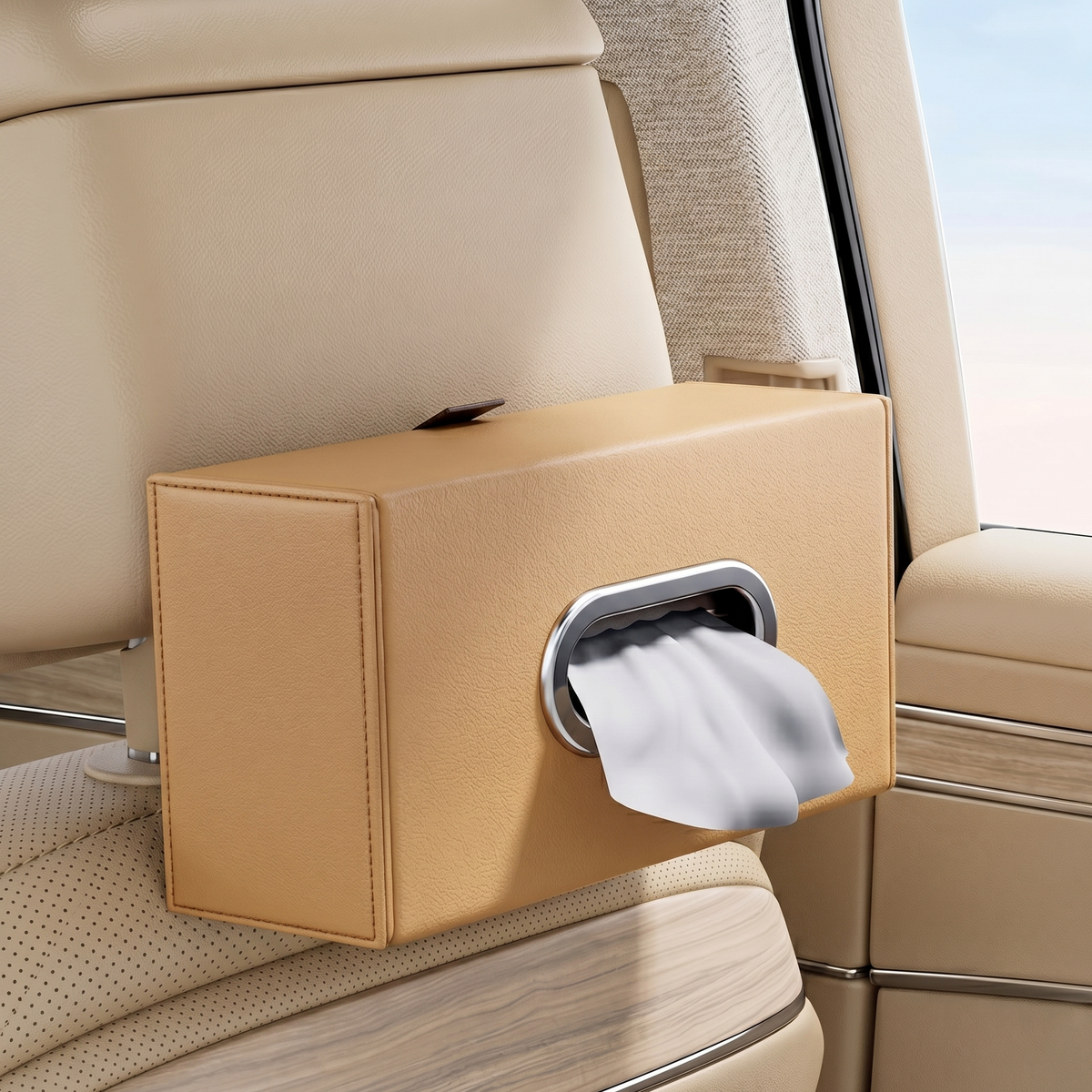 Car Tissue Box Holder with Strap Buckle