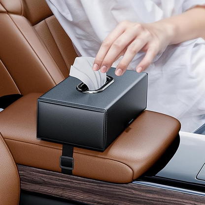 Car Tissue Box Holder with Strap Buckle