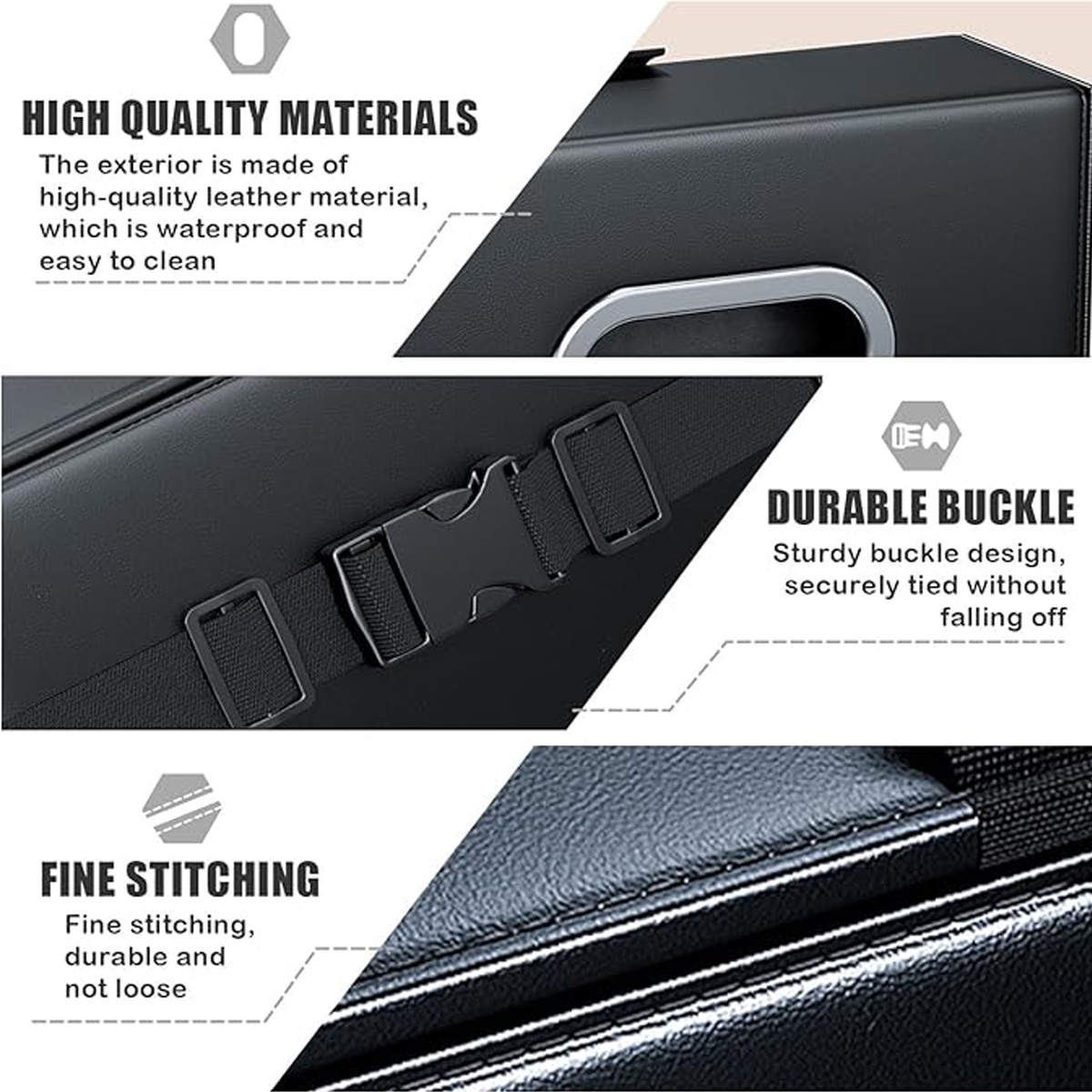 Car Tissue Box Holder with Strap Buckle