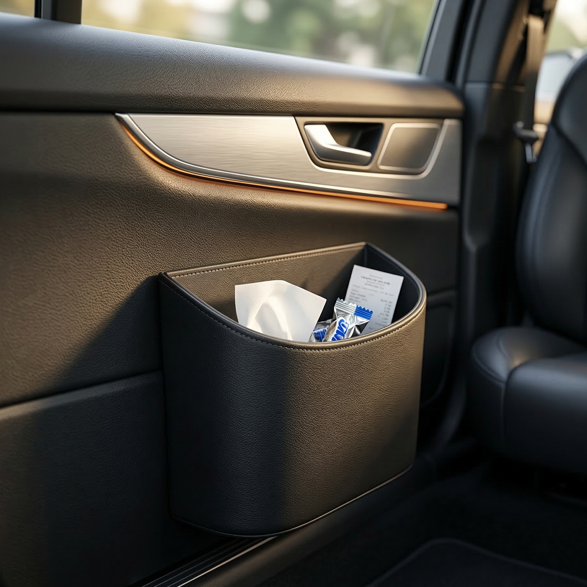 Car Door Trash Bin Organizer Storage Box