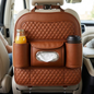 Car Back Seat Organizer with Tissue Box Holder & Cup Holders