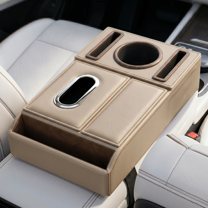 Car Armrest Storage Box with Cup Holder