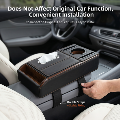 Car Armrest Storage Box with Cup Holder