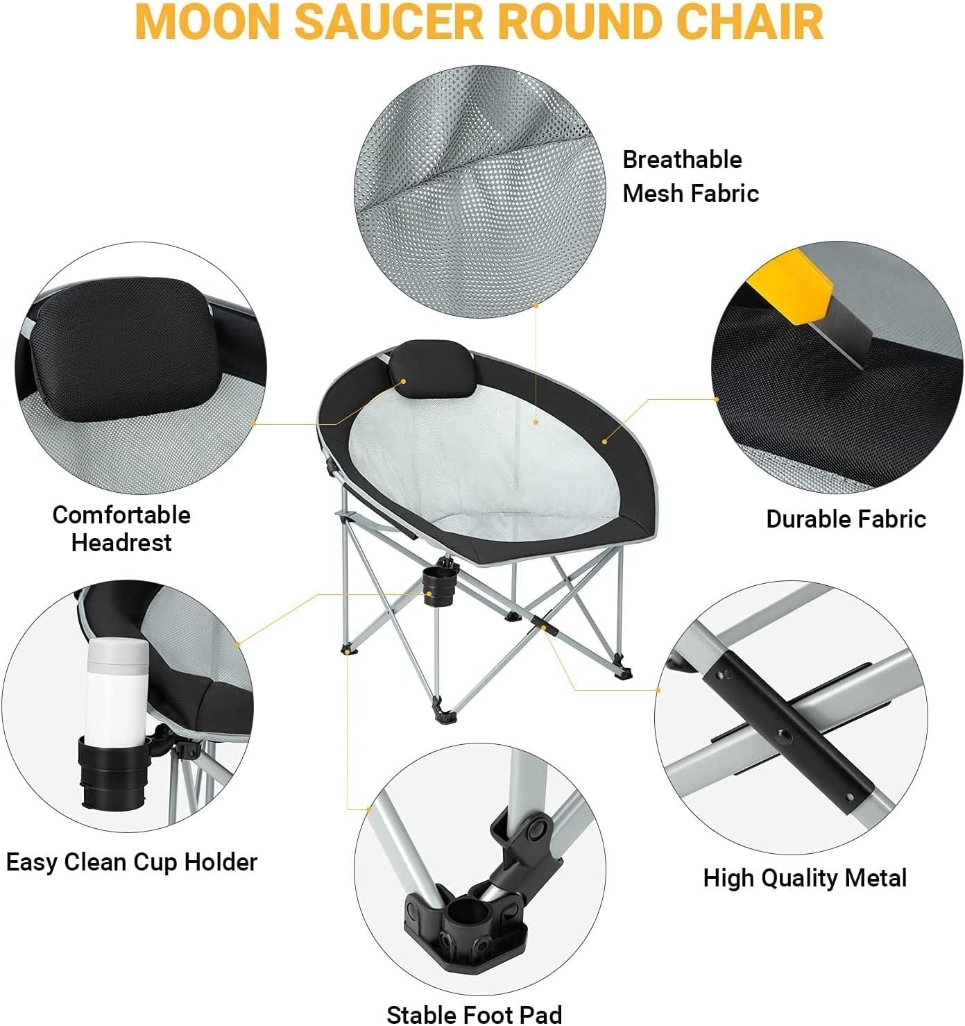 Portable Foldable Moon Camping Chair