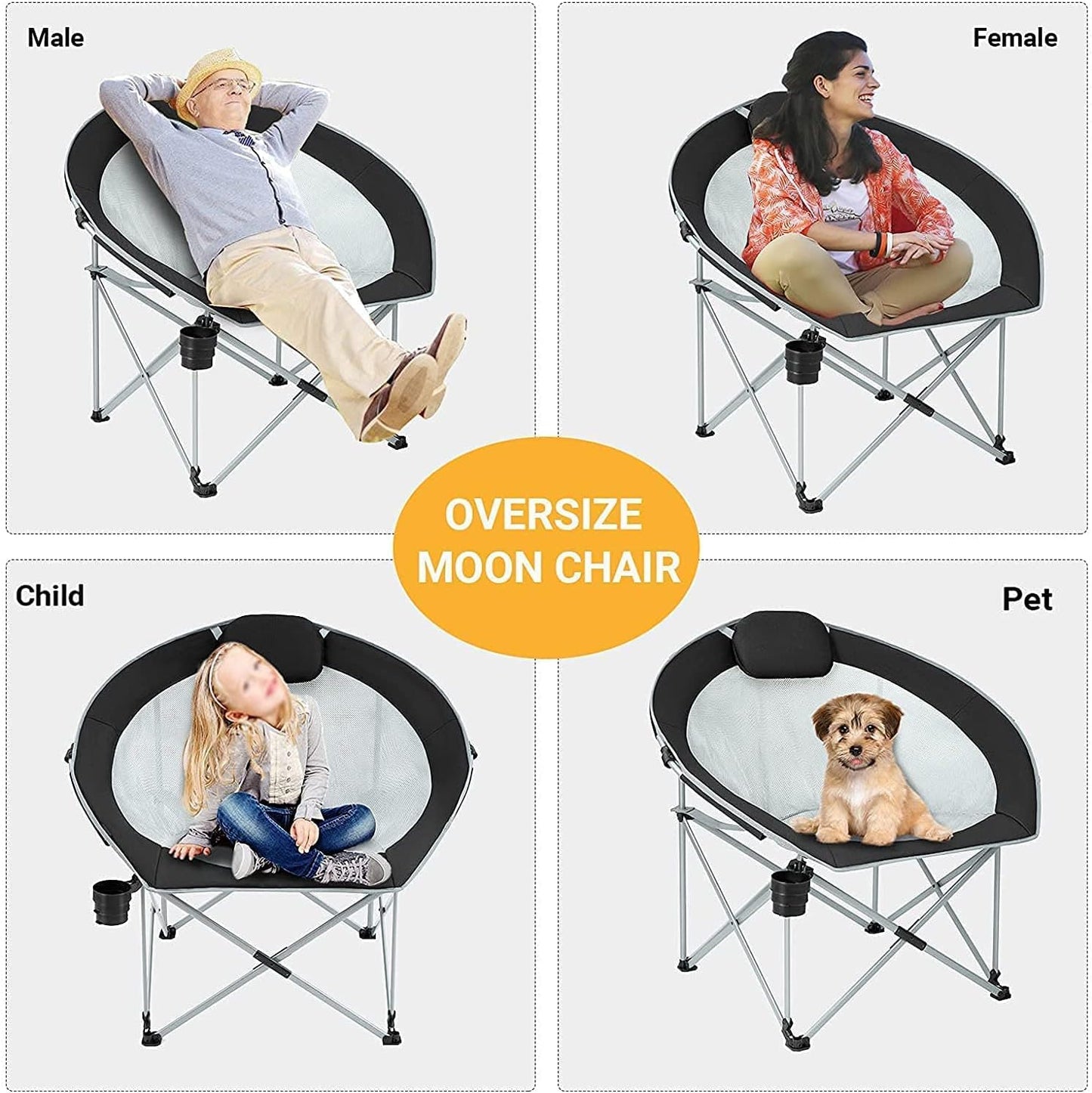 Portable Foldable Moon Camping Chair