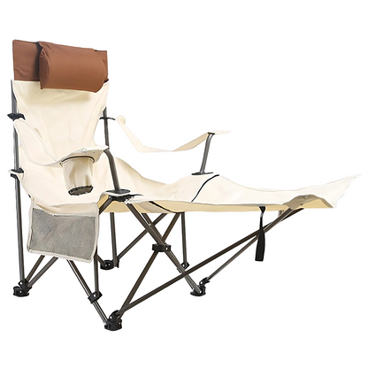 Foldable Camping Chair with Footrest and Cup Holder