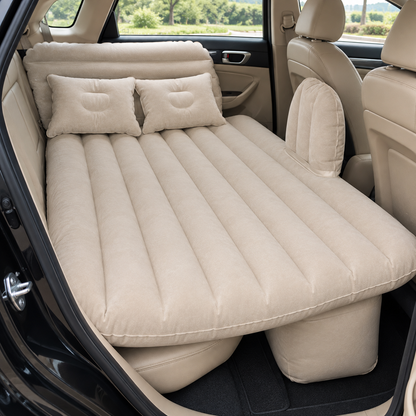 Inflatable Car Air Mattress with Headrest, Pump & 2 Air Pillows