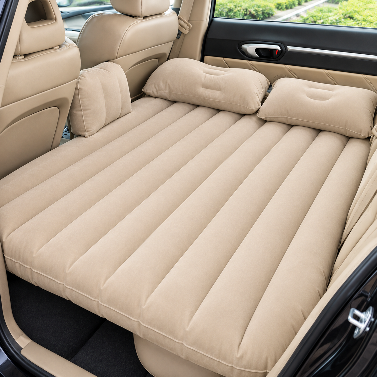 Inflatable Car Air Mattress with Pump & 2 Air Pillows