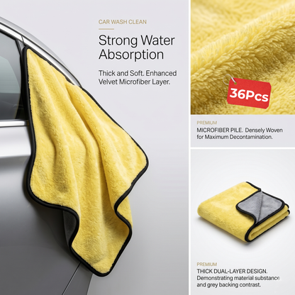 12Pcs | 24Pcs | 36Pcs - 40*40cm, 600 GSM Microfiber Cleaning Cloth