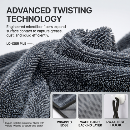 12Pcs | 24Pcs | 36Pcs - 60*90cm, 600 GSM Microfiber Cleaning Cloth
