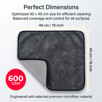 12Pcs | 24Pcs | 36Pcs - 40*40cm, 600 GSM Microfiber Cleaning Cloth