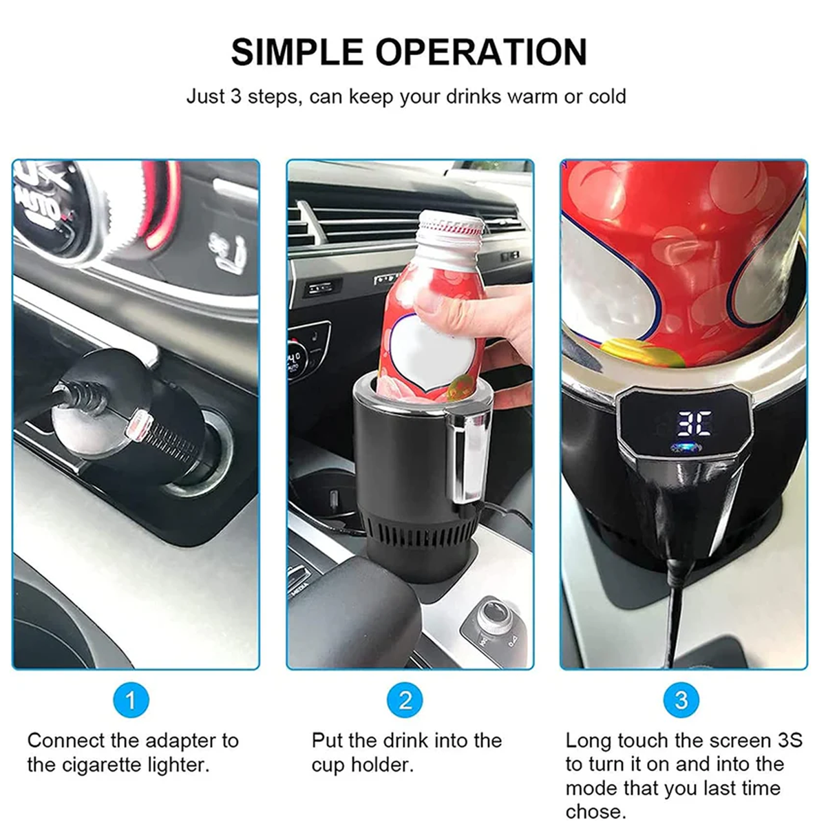 Portable 2-in-1 Car Cup Warmer & Cooler