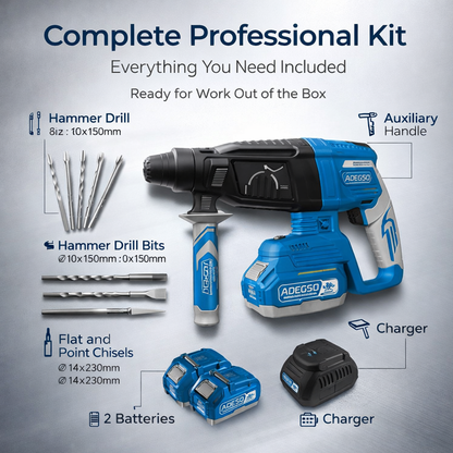 3 Mode Fuction Drill Set, 21V Lithium-Ion Power, 1100 RPM | 4400 BPM