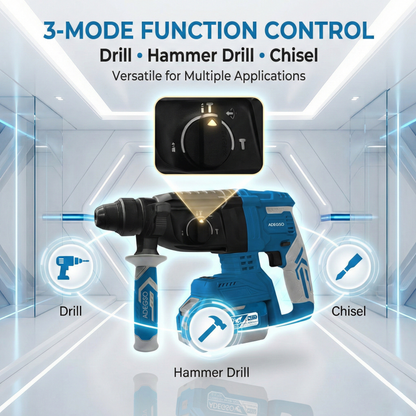 3 Mode Fuction Drill Set, 21V Lithium-Ion Power, 1100 RPM | 4400 BPM