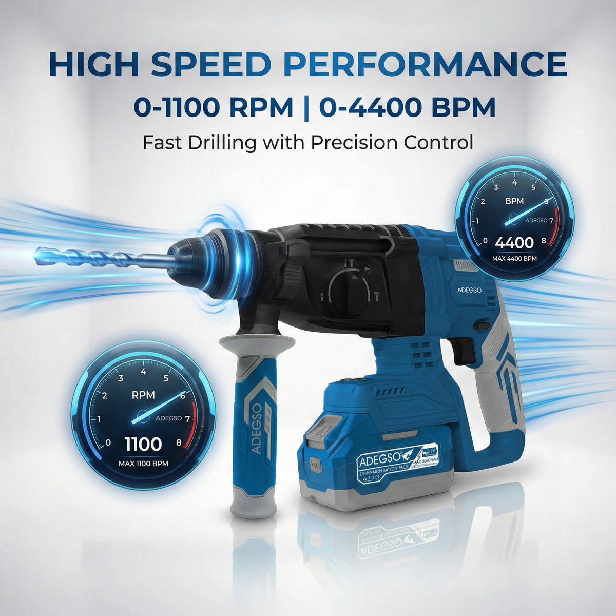 3 Mode Fuction Drill Set, 21V Lithium-Ion Power, 1100 RPM | 4400 BPM