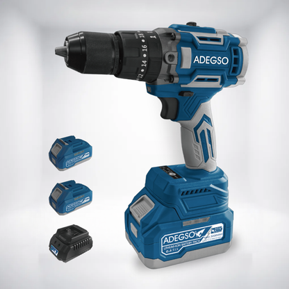 Lithium-Ion Electric Drill Set, 21V Li-Ion Battery, 120Nm