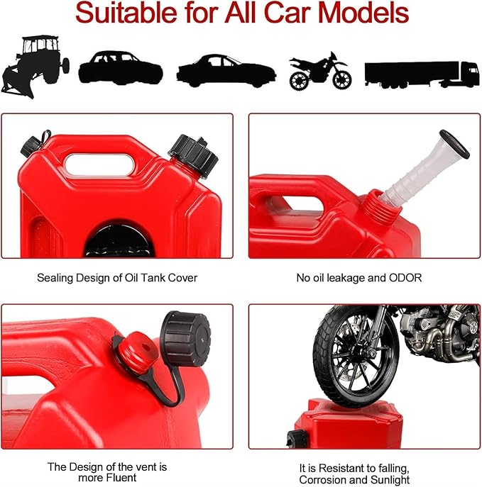 Portable Gasoline Fuel Can Red - 3L | 5L | 10L | 20L | 30L