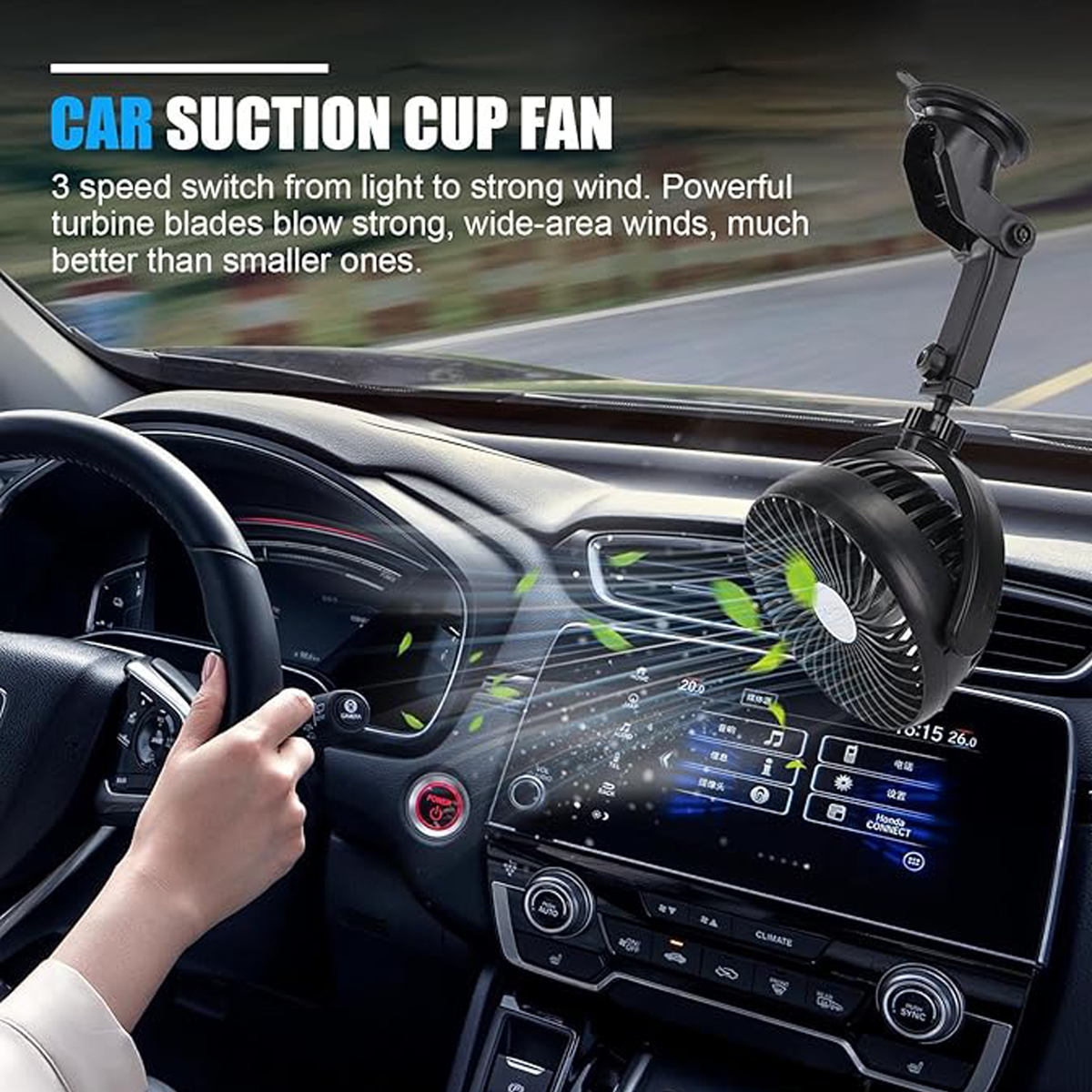 Portable 360° Adjustable Head Car Fan