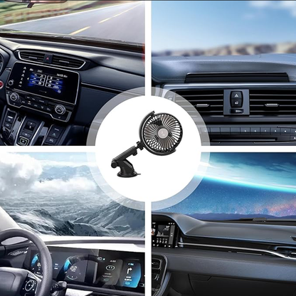 Portable 360° Adjustable Head Car Fan