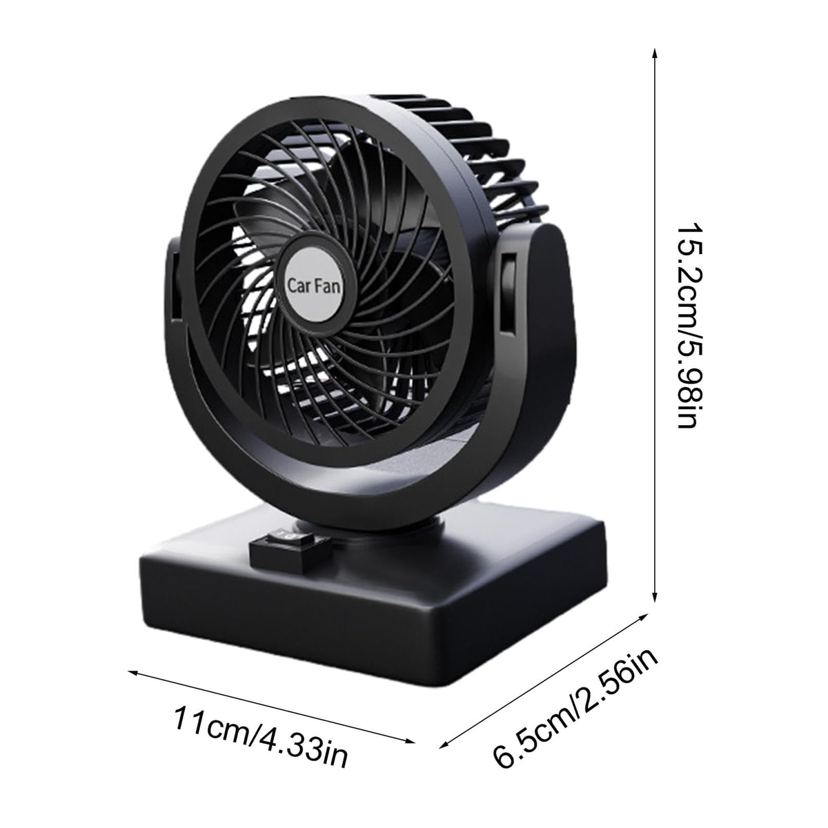 Portable 360° Adjustable Head Car Fan