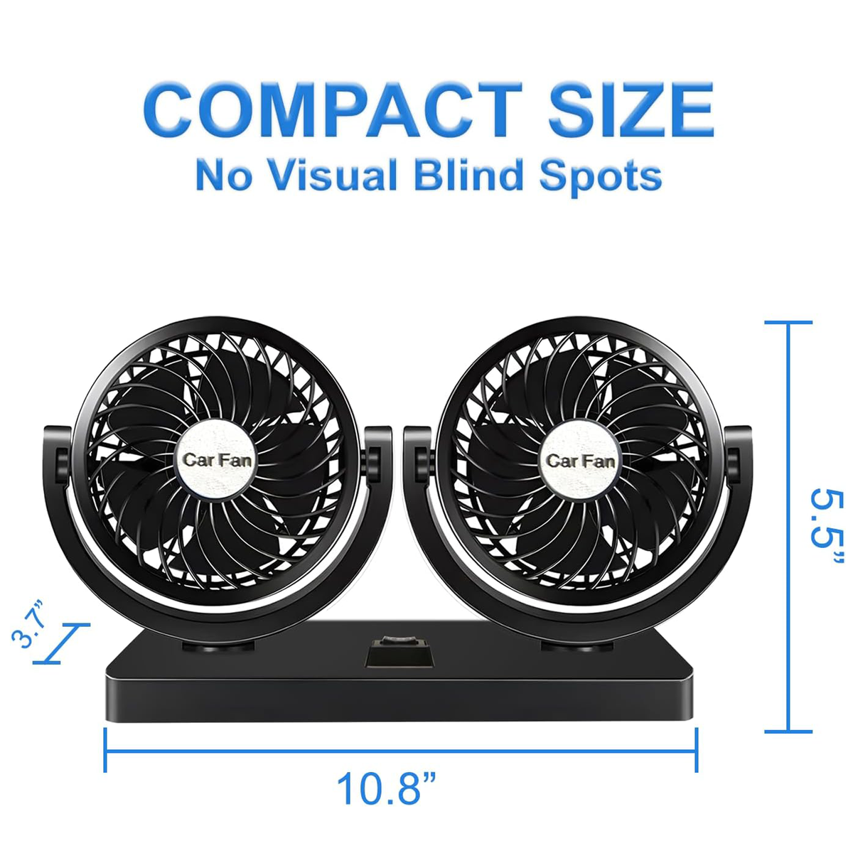 Portable 360° Adjustable Head Car Fan