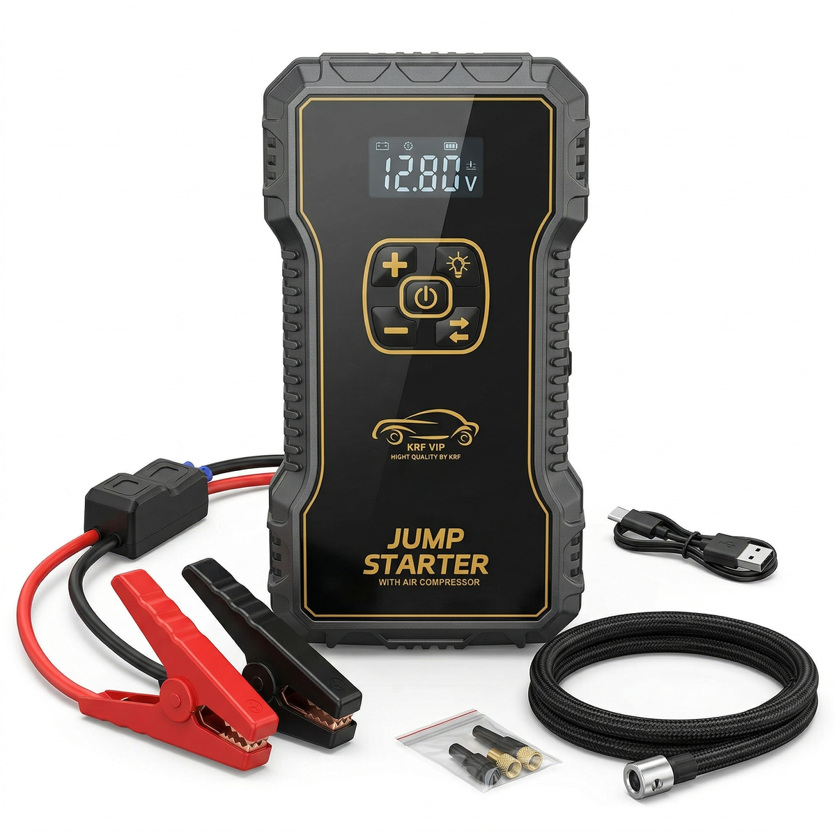 29800mAH 4-in-1 Car Jump Starter with Power Bank & LED Flashlight