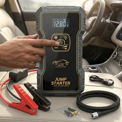 29800mAH 4-in-1 Car Jump Starter with Power Bank & LED Flashlight