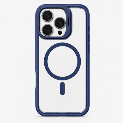 Magnetic Compatible Transparent Case with Kickstand for iPhone 17